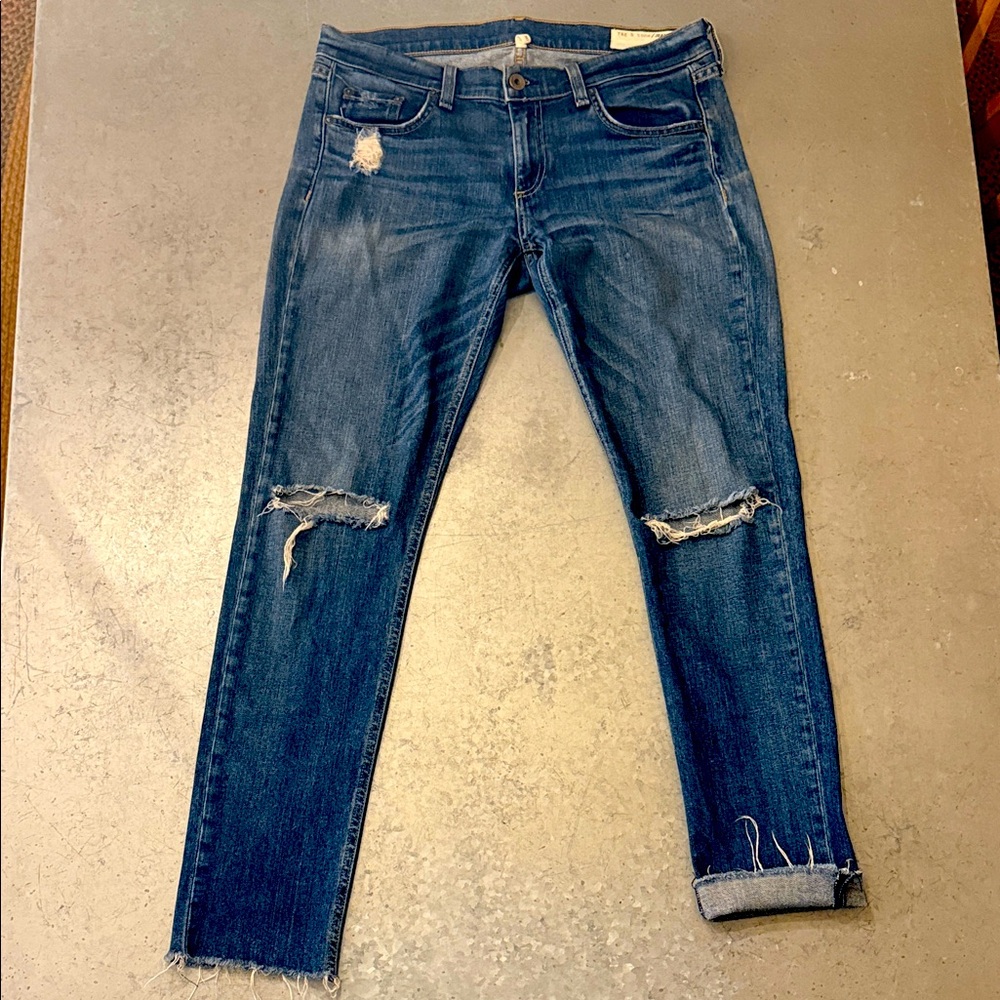 Distressed Blue Jeans Rag and Bone